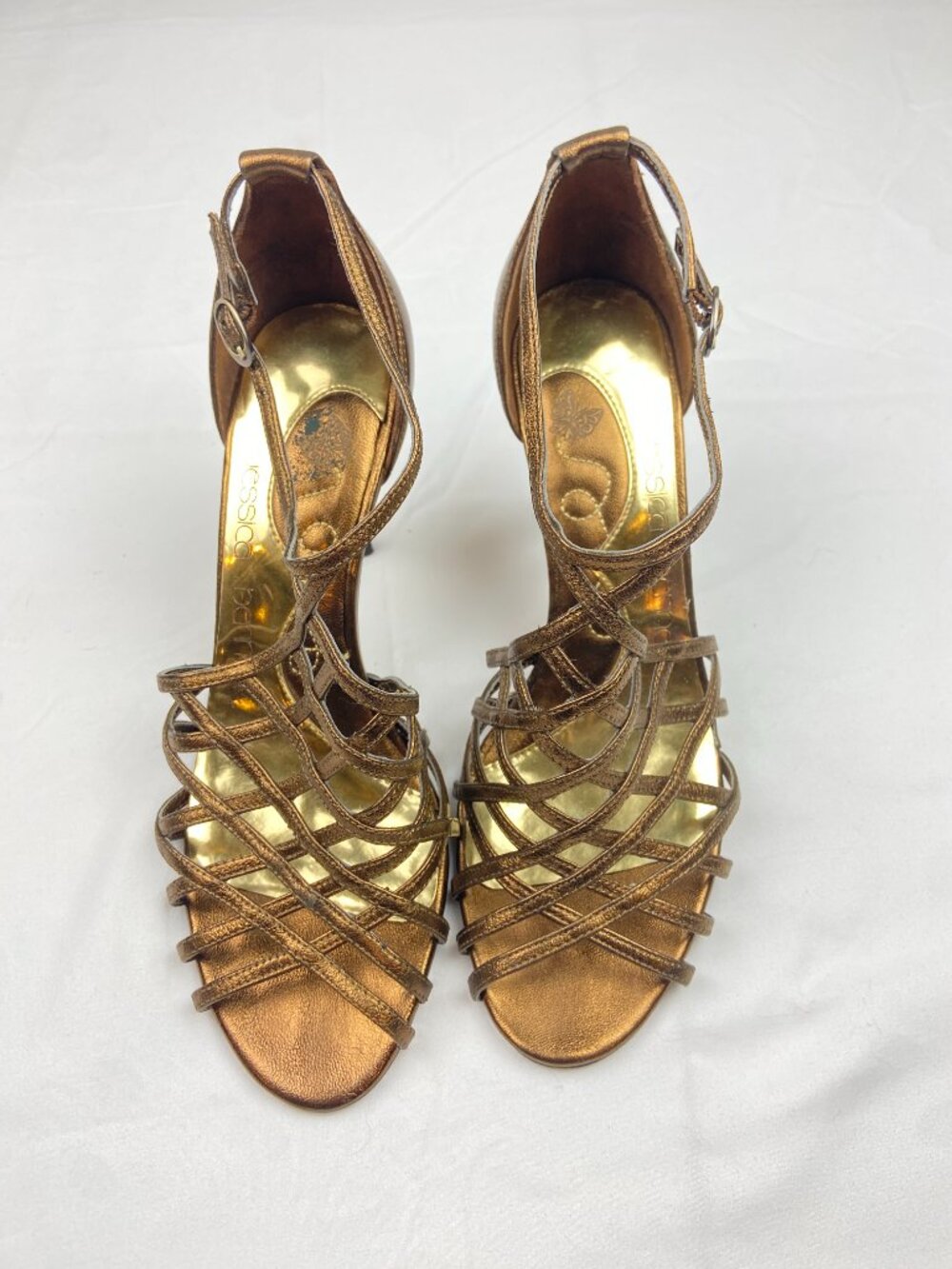 Jessica Bennett Strappy High Heels Size 8 Copper - Picture 4 of 8